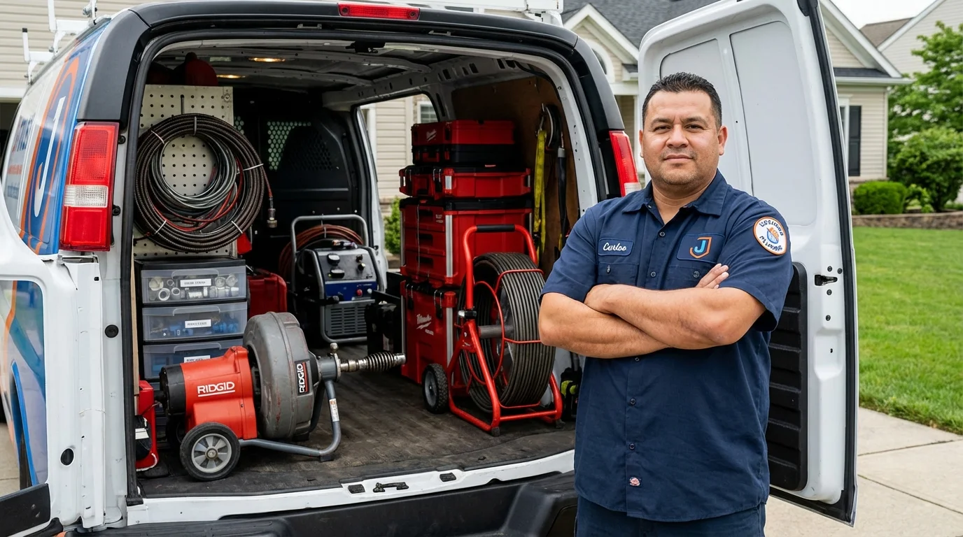 Professional drain cleaning equipment and Johns Plumbing LLC plumber in Ordway