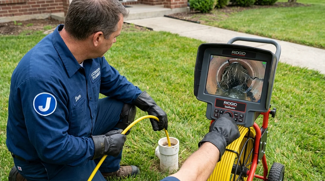 Sewer camera inspection being performed by Johns Plumbing LLC in Ordway